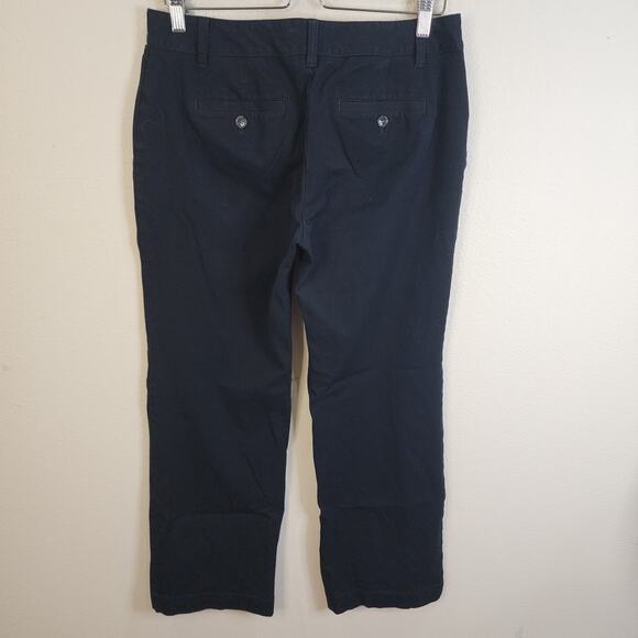 Eddie Bauer Slightly Curvy Fit Straight Leg Chino Pants Size S10 Black Stretch - Picture 3 of 8